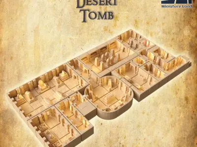 Small Desert Tomb Tabletop Terrain 28 MM 3D print model
