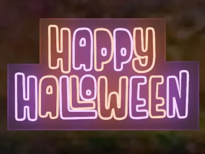 Halloween Neon signs 3D model