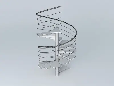 Spiral staircase with handrails Free 3D model