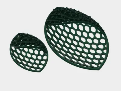 modern diamond setting net style pendant earrings set  3D print model