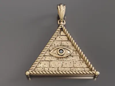 Pyramid Pendant with Eyes pendant 3D print model