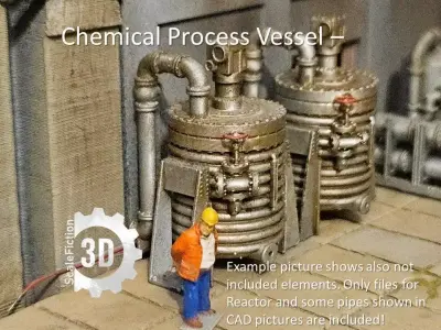 Chemical Process Vessel - H0 Scale 3D print model