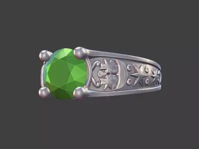 Celestial Scrollwork Ring 3D print model