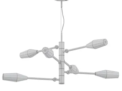 Paulette light chandelier - gold 3D model