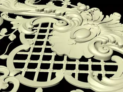 Central decor ornament for furniture 3D model