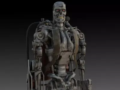 T-800 Terminator 3D Model High-Quality Rigged Low-poly 3D model