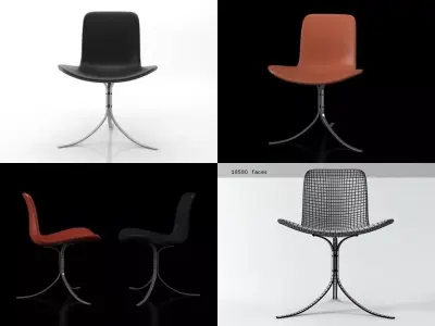 PK9 Tulip Chair 3D model