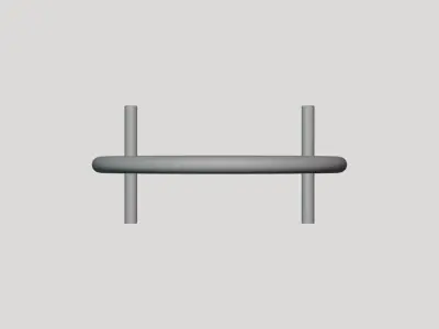 Basic Metal Display Plank - Geometry Only No Textures 3D model