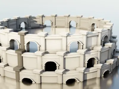 Blender 4 Geometry Node Walls and Columns 3D model