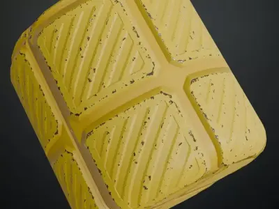 Yellow Metal Plate Sci-fi PBR Seamless Texture