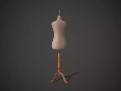 Dressmaker Mannequin Tailor Rehearsal Mannequin Low-poly 3D model