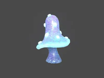Fantasy Mushroom B01 Purple Blue - Scene Backdrop Design Low-poly 3D model