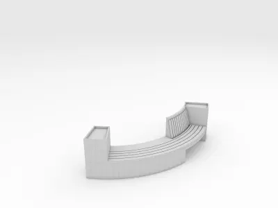 Bench Park 9 Low-poly 3D model