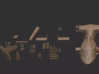 Airwolf Bell 222 Custom Helicopter 3D Print Model 3D model