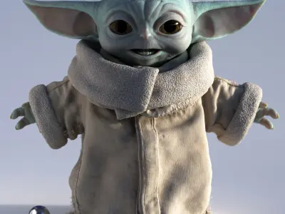 Grogu Baby Yoda Film Quality T-Pose 3d Model 3D model