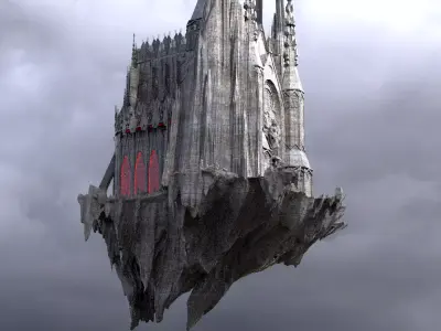 Cthulhu Deep Floating Cathedral 3D model
