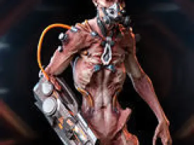 Cyber Zombie Gun Arm Low-poly 3D model