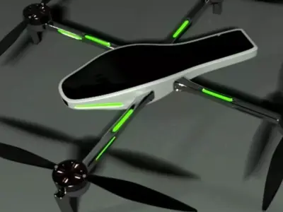 Futuristic Drone Concept  Low-poly 3D model