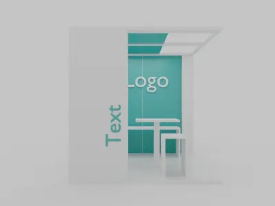 Simple Booth Event Low-poly 3D model