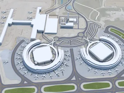Kansas City Airport 12km Low-poly 3D model