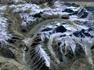 Mountain landscape Muztagh Ata China 3D model