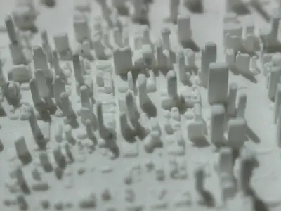 Chicago city map on wall 3D print model