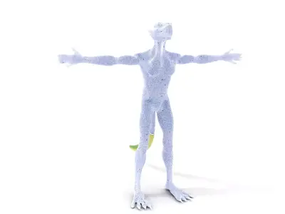 Green Reptilian Alien model pack Low-poly 3D model