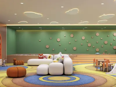 Kids Daycare Room Interior   Nursery and Kindergarten 3D Scene 3D model