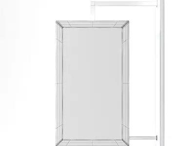 Rectangular Wall Exterior Lamp 3D Model 3D model