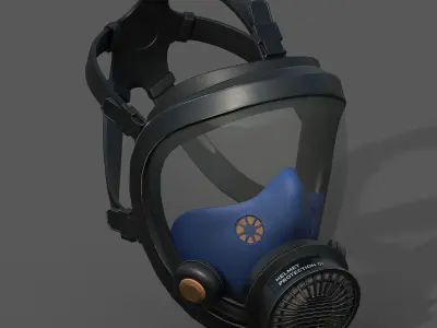 Gas mask helmet protection classic fantasy futuristic  Low-poly 3D model
