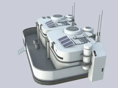 Scifi house Low-poly 3D model