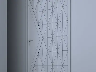 3d door modern wooden design Low-poly 3D model