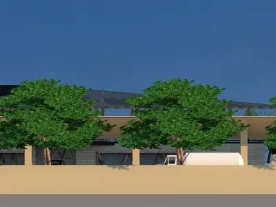 Rest Station Petrol pump Restaurant 3D model