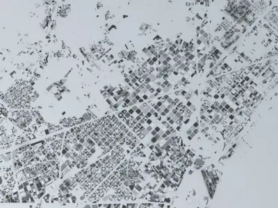 Barcelona Downtown Streets and Buildings 3D model