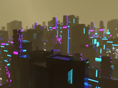 Cyberpunk city enviroment base 3D model