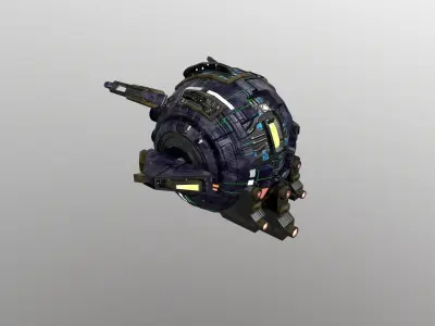 Sci-Fi Military Drone 2  Low-poly 3D model