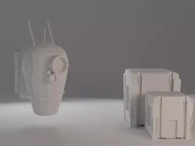 Robot mecanic assistant Low-poly 3D model