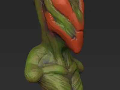 Alien bust 3D model