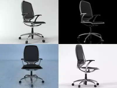 AL3 four different office chairs 3D model