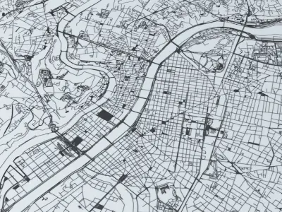 Lyon Road Network and Streets 3D model