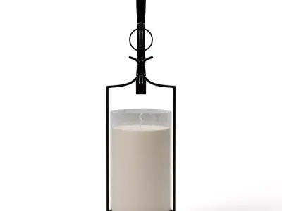 Artisanal Wall Mounted Pillar Lantern Iron Low-poly 3D model