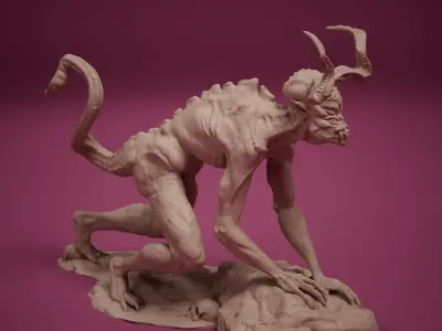 Spawn of the Abyss -The Abyssal Hound - Creatures STL 3D print model