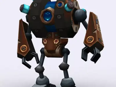 3DRT - Chibii-robot-17 Low-poly 3D model