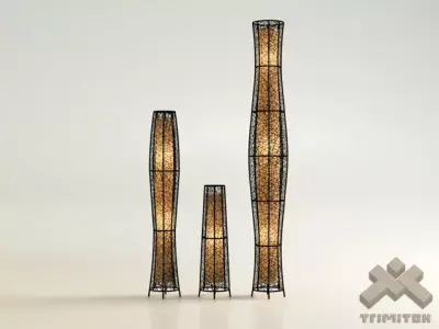 Exotic Mesh Lamps Set 3D Model Pack