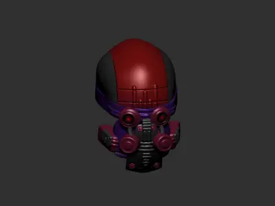 Gas mask helmet 3d model scifi Low-poly  3D model 3