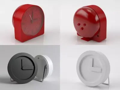 Table Clock Set 3D model