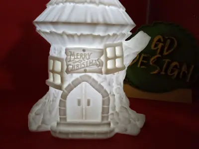 Christmas Tree Stump House Merry Christmas 3D Light 3D print model