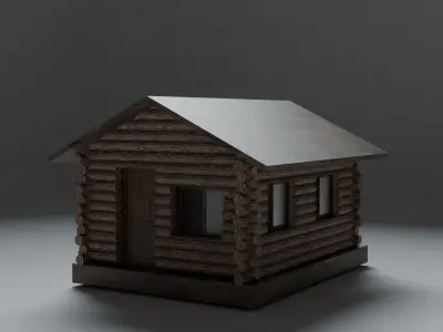 Wooden cabin Low-poly 3D model buy