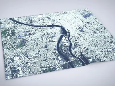 Cityscape Toulouse South-Pyrenees Spain 3D model