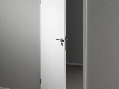 Interior Door Low-poly 3D model 2